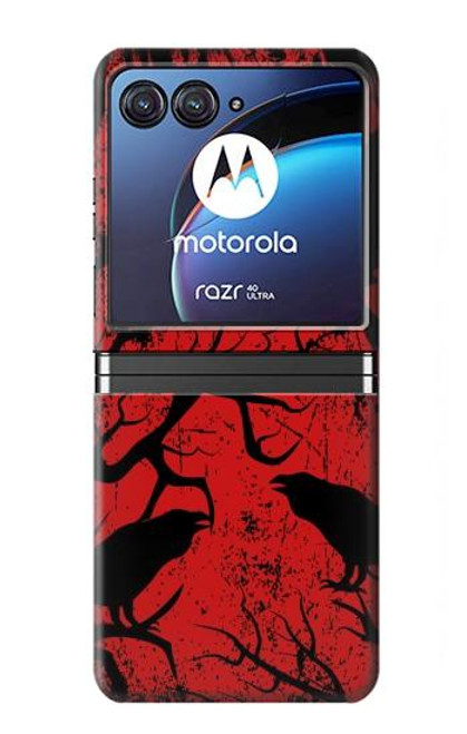 S3325 Crow Black Blood Tree Case For Motorola Razr 40 Ultra