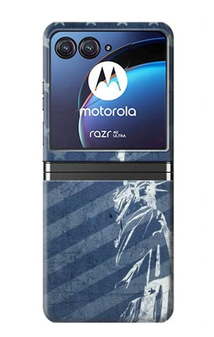 S3450 US Flag Liberty Statue Case For Motorola Razr 40 Ultra