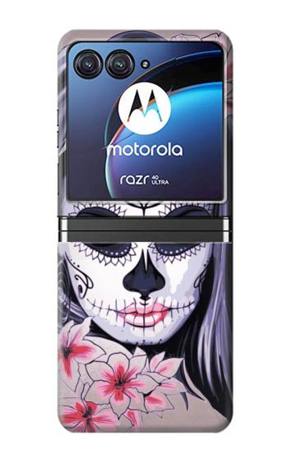 S3821 Sugar Skull Steam Punk Girl Gothic Case For Motorola Razr 40 Ultra