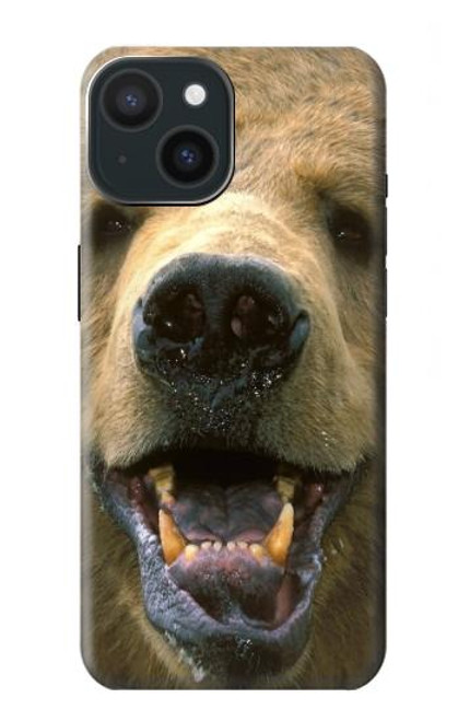 S0840 Grizzly Bear Face Case For iPhone 15