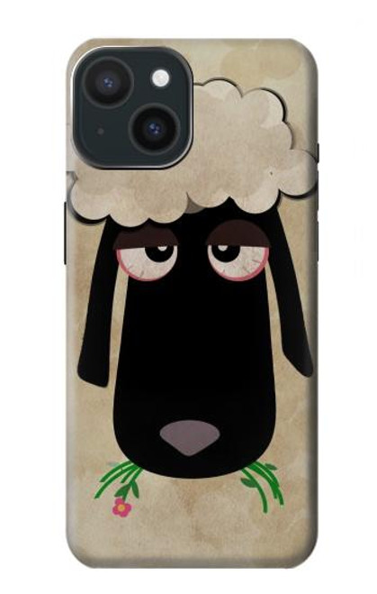 S2826 Cute Cartoon Unsleep Black Sheep Case For iPhone 15