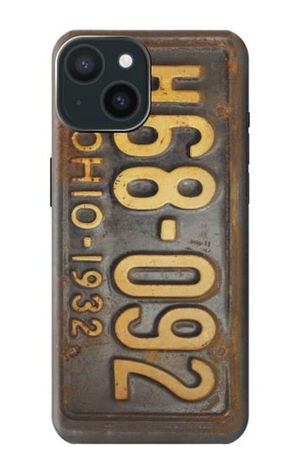 S3228 Vintage Car License Plate Case For iPhone 15