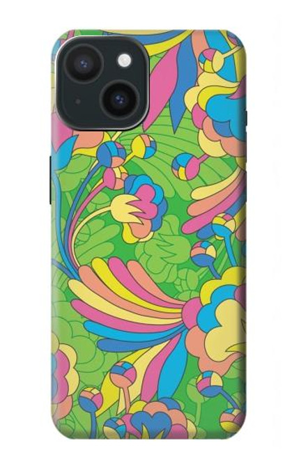 S3273 Flower Line Art Pattern Case For iPhone 15