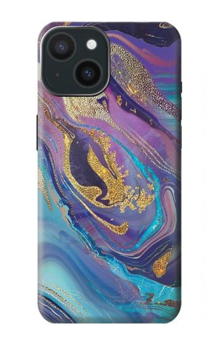 S3676 Colorful Abstract Marble Stone Case For iPhone 15