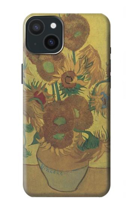 S0214 Van Gogh Vase Fifteen Sunflowers Case For iPhone 15 Plus