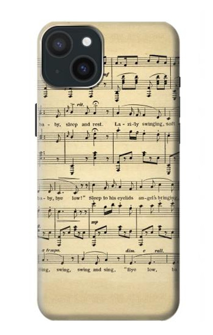 S2504 Vintage Music Sheet Case For iPhone 15 Plus