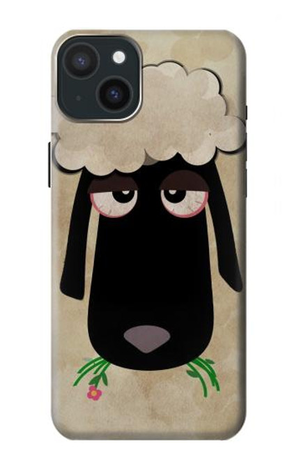 S2826 Cute Cartoon Unsleep Black Sheep Case For iPhone 15 Plus