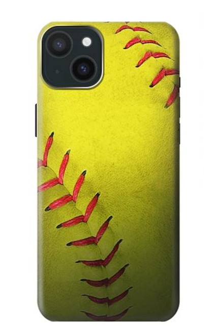 S3031 Yellow Softball Ball Case For iPhone 15 Plus