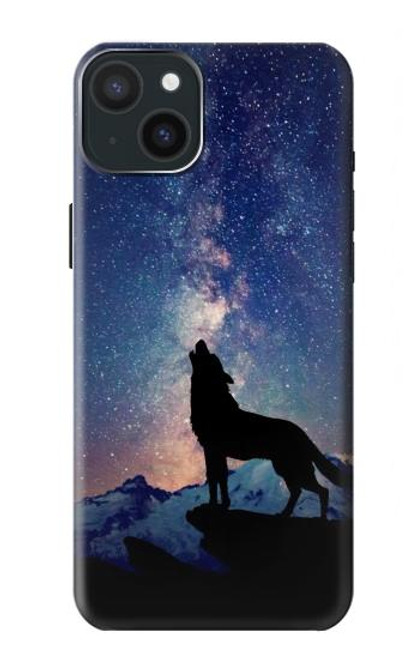 S3555 Wolf Howling Million Star Case For iPhone 15 Plus