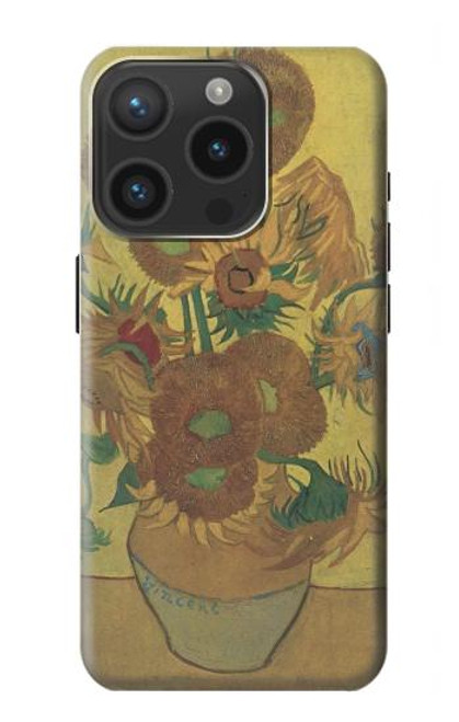 S0214 Van Gogh Vase Fifteen Sunflowers Case For iPhone 15 Pro