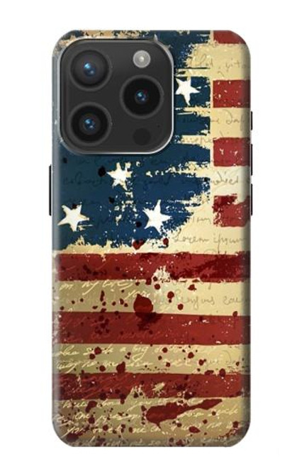 S2349 Old American Flag Case For iPhone 15 Pro