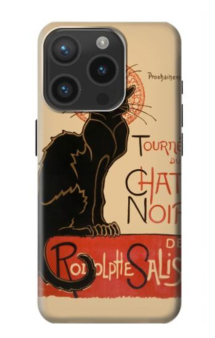 S2739 Chat Noir Black Cat Vintage Case For iPhone 15 Pro