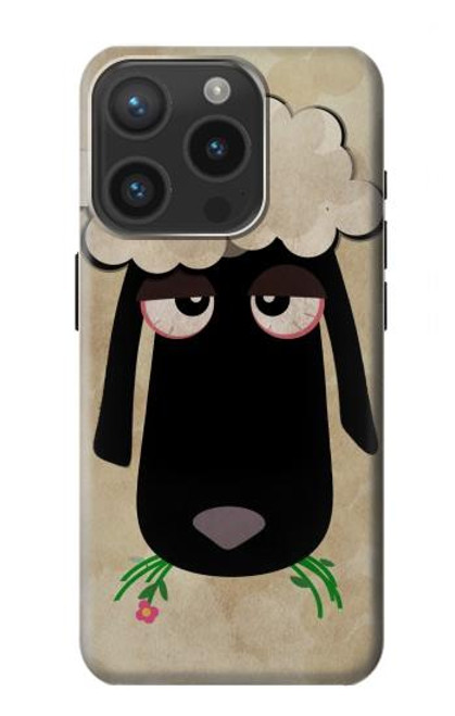 S2826 Cute Cartoon Unsleep Black Sheep Case For iPhone 15 Pro