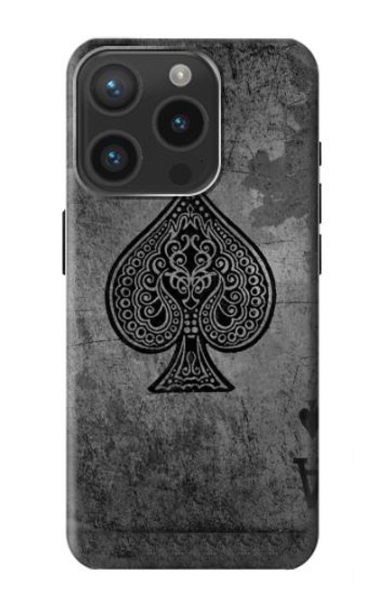 S3446 Black Ace Spade Case For iPhone 15 Pro