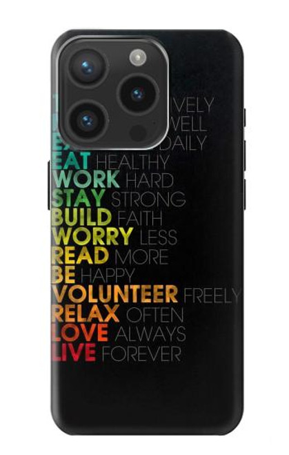 S3523 Think Positive Words Quotes Case For iPhone 15 Pro