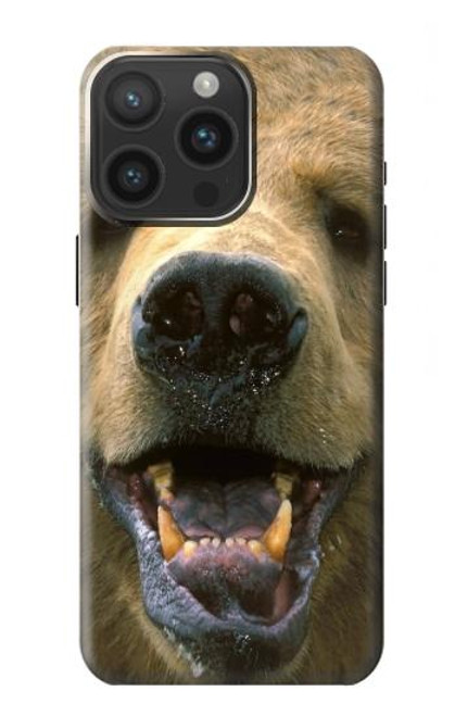 S0840 Grizzly Bear Face Case For iPhone 15 Pro Max