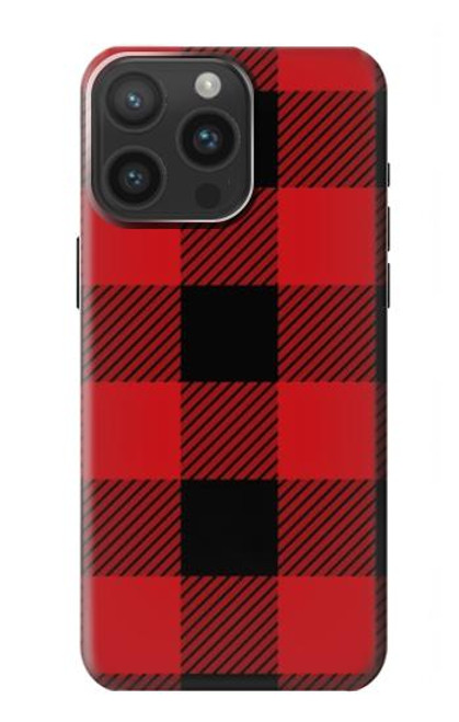 S2931 Red Buffalo Check Pattern Case For iPhone 15 Pro Max