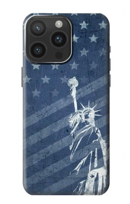 S3450 US Flag Liberty Statue Case For iPhone 15 Pro Max