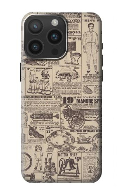 S3819 Retro Vintage Paper Case For iPhone 15 Pro Max