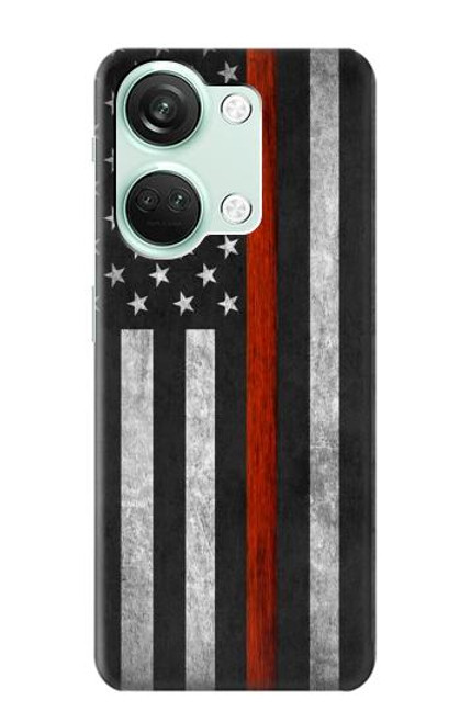 S3472 Firefighter Thin Red Line Flag Case For OnePlus Nord 3