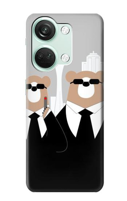 S3557 Bear in Black Suit Case For OnePlus Nord 3