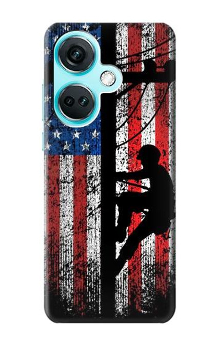 S3803 Electrician Lineman American Flag Case For OnePlus Nord CE3