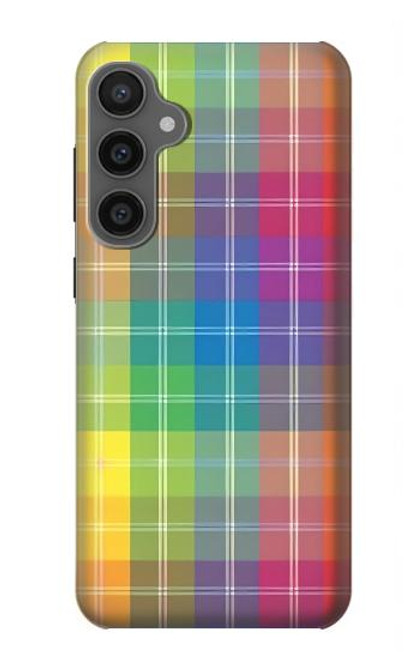 S3942 LGBTQ Rainbow Plaid Tartan Case For Samsung Galaxy S23 FE