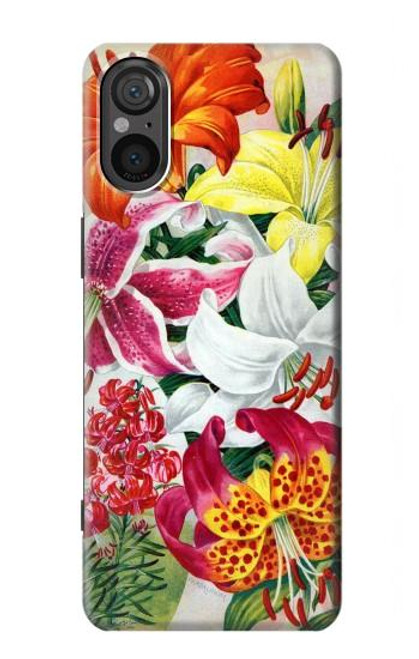 S3205 Retro Art Flowers Case For Sony Xperia 5 V