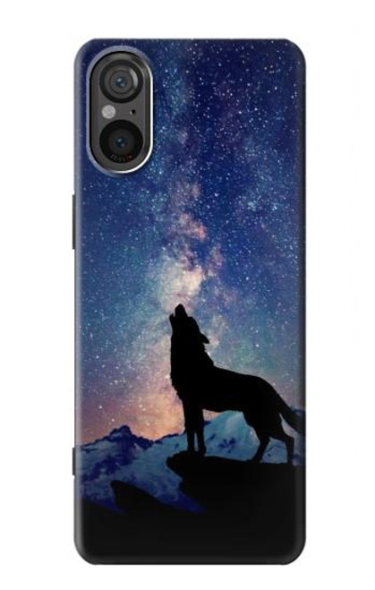 S3555 Wolf Howling Million Star Case For Sony Xperia 5 V