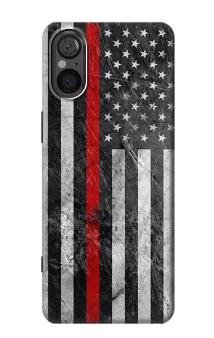 S3687 Firefighter Thin Red Line American Flag Case For Sony Xperia 5 V