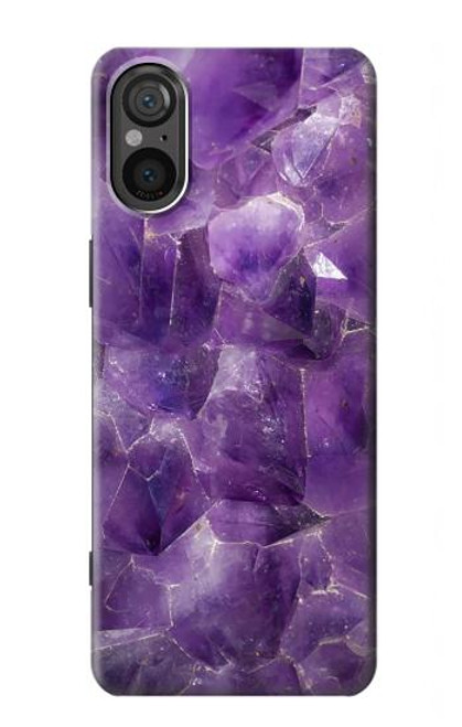 S3713 Purple Quartz Amethyst Graphic Printed Case For Sony Xperia 5 V