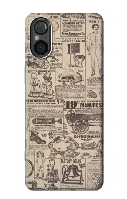 S3819 Retro Vintage Paper Case For Sony Xperia 5 V