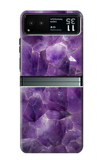 S3713 Purple Quartz Amethyst Graphic Printed Case For Motorola Razr 40