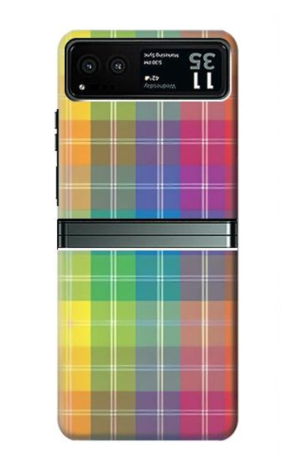 S3942 LGBTQ Rainbow Plaid Tartan Case For Motorola Razr 40