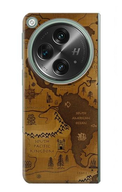 S2861 Antique World Map Case For OnePlus OPEN