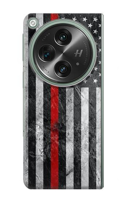 S3687 Firefighter Thin Red Line American Flag Case For OnePlus OPEN