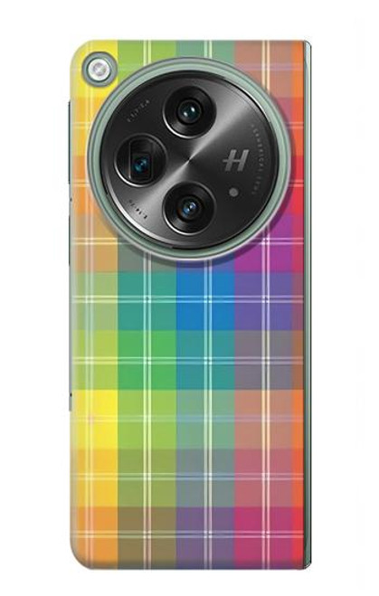 S3942 LGBTQ Rainbow Plaid Tartan Case For OnePlus OPEN