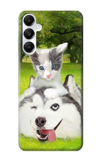 S3795 Kitten Cat Playful Siberian Husky Dog Paint Case For Samsung Galaxy A05s
