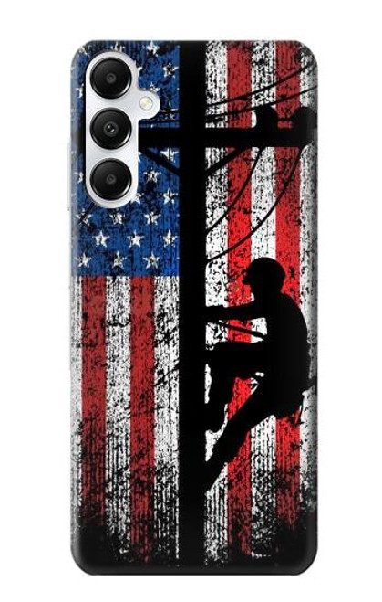 S3803 Electrician Lineman American Flag Case For Samsung Galaxy A05s