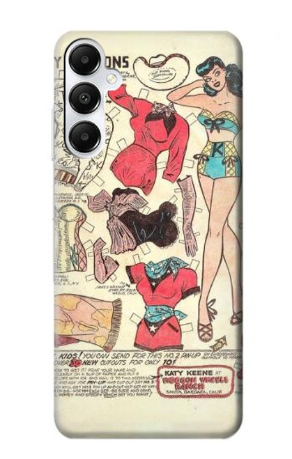 S3820 Vintage Cowgirl Fashion Paper Doll Case For Samsung Galaxy A05s