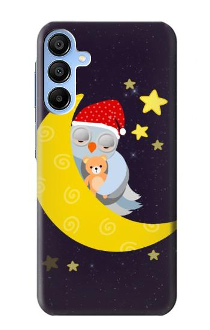 S2849 Cute Sleepy Owl Moon Night Case For Samsung Galaxy A15 5G