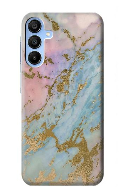 S3717 Rose Gold Blue Pastel Marble Graphic Printed Case For Samsung Galaxy A15 5G