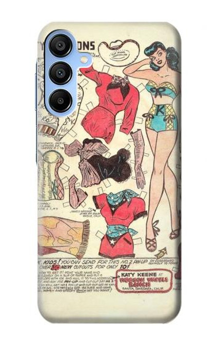 S3820 Vintage Cowgirl Fashion Paper Doll Case For Samsung Galaxy A15 5G