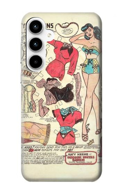S3820 Vintage Cowgirl Fashion Paper Doll Case For Samsung Galaxy A35 5G