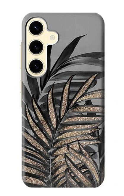 S3692 Gray Black Palm Leaves Case For Samsung Galaxy S24