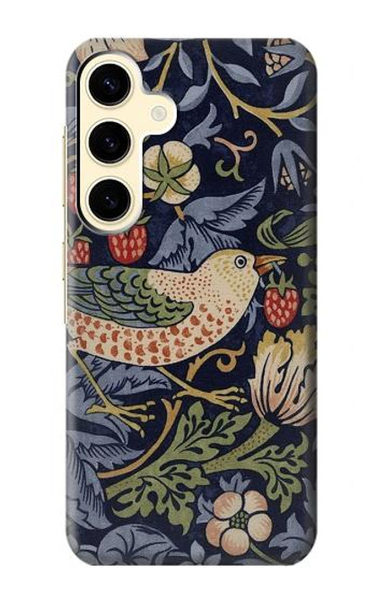 S3791 William Morris Strawberry Thief Fabric Case For Samsung Galaxy S24