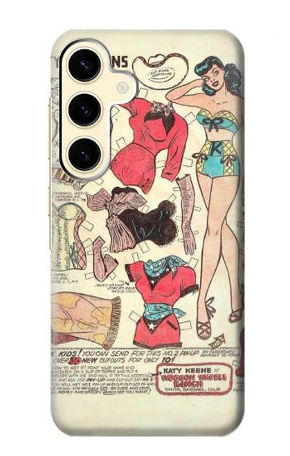 S3820 Vintage Cowgirl Fashion Paper Doll Case For Samsung Galaxy S24