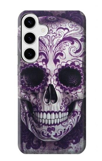 S3582 Purple Sugar Skull Case For Samsung Galaxy S24 Plus