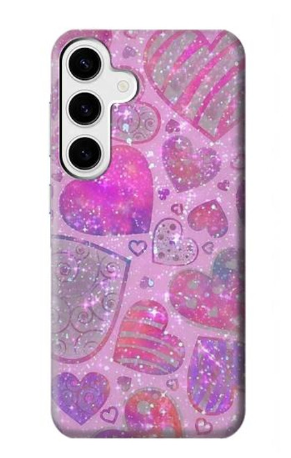 S3710 Pink Love Heart Case For Samsung Galaxy S24 Plus