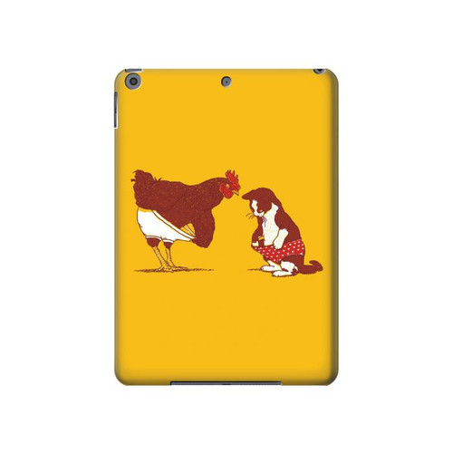 S1093 Rooster and Cat Joke Hard Case For iPad 10.2 (2021,2020,2019), iPad 9 8 7